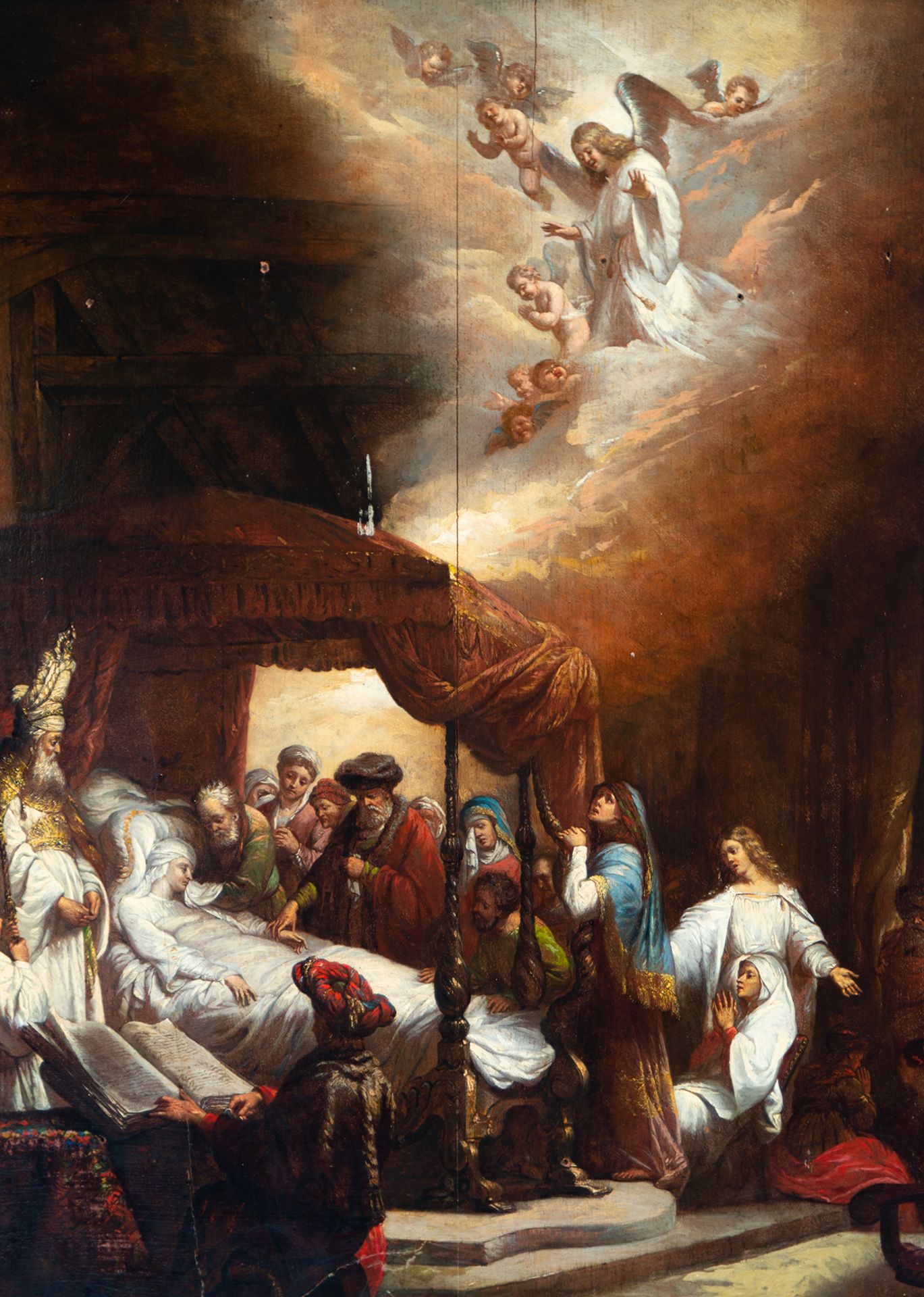 The Death of the Virgin, Dutch school, late 16th century, circle of Rembrandt Harmenszoon van Rijn - Image 2 of 4