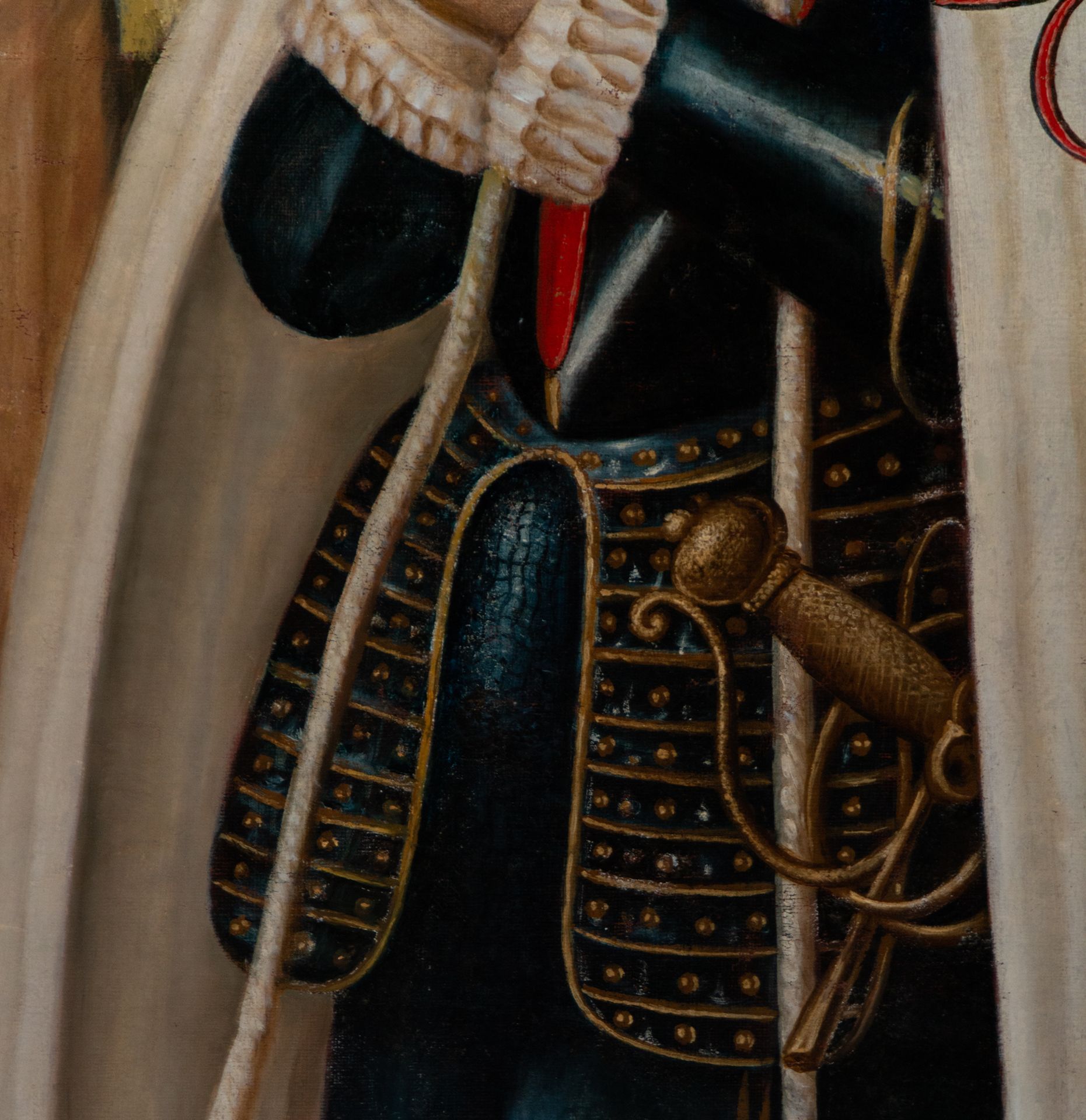 Portrait of the Duke of Lerma in Prayer dressed in the Clothes of the Order of Santiago, Spanish sch - Image 4 of 8