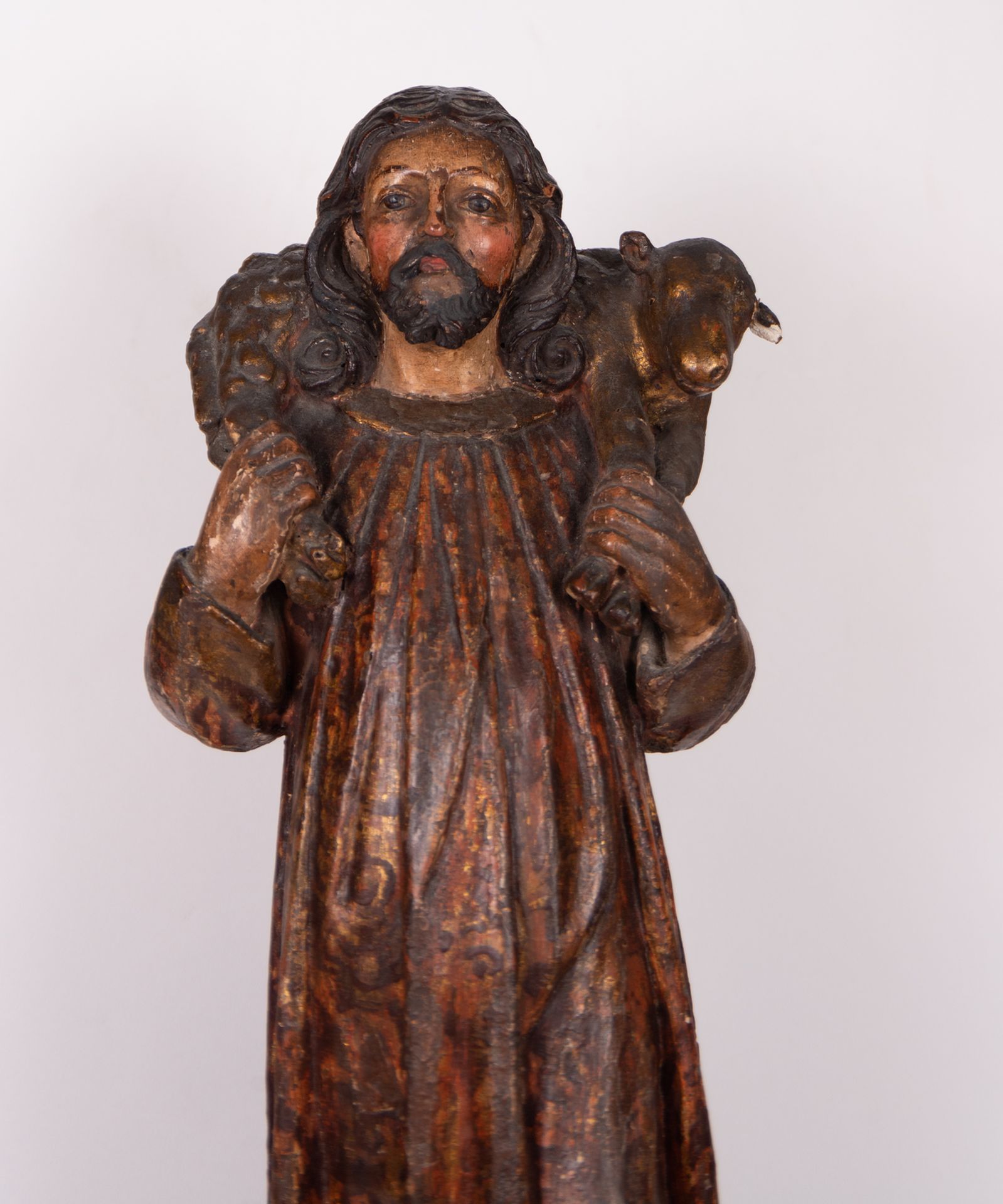 Christ the Good Shepherd, Seville school from the 17th century - Image 2 of 5