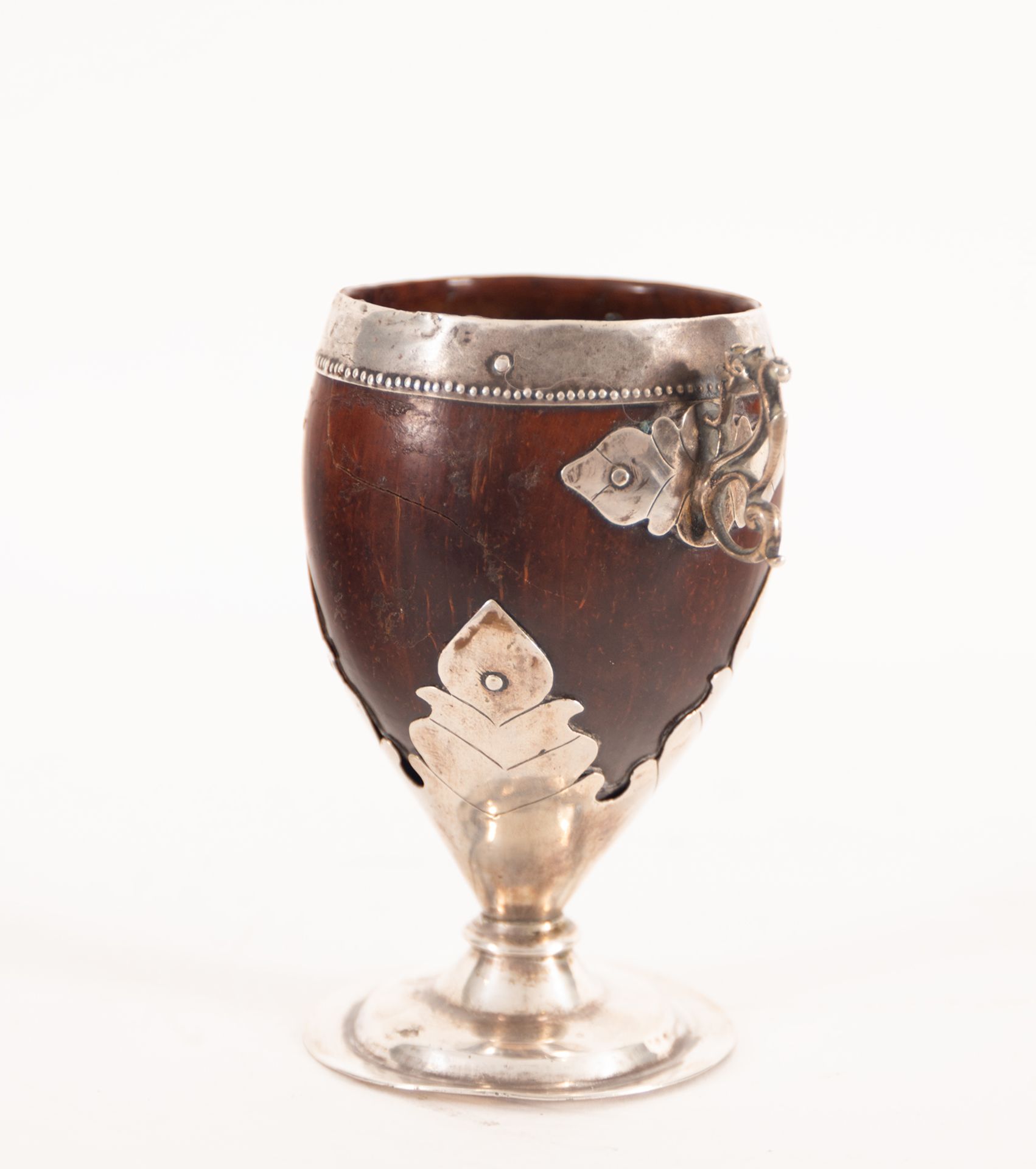 Rare Silver Mounted Chocolate Cup, Colonial School, Viceroyalty of New Granada, 18th Century - Image 4 of 5