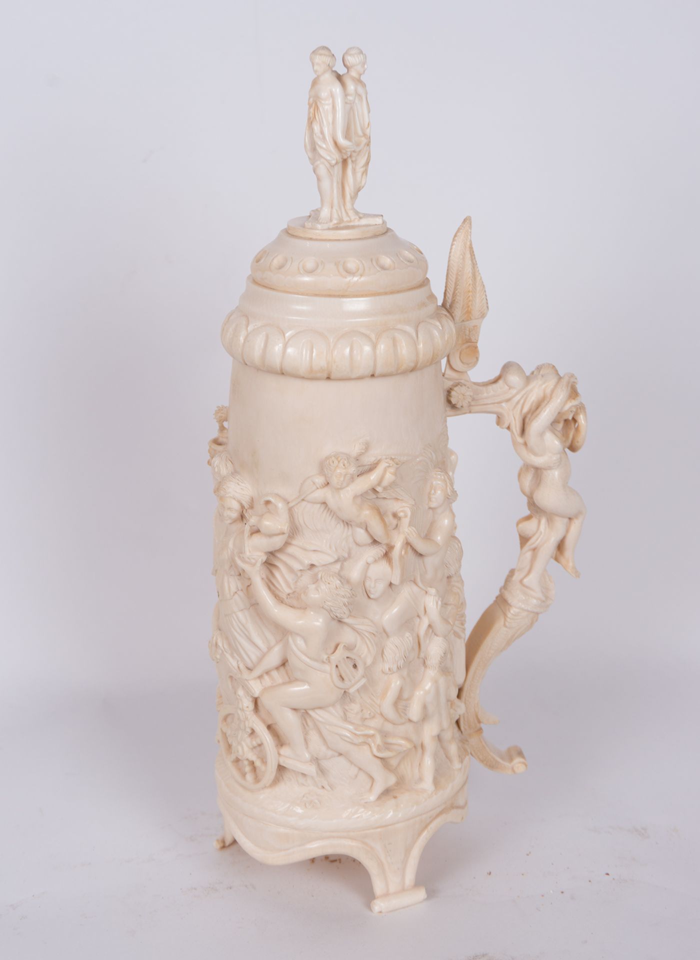 Important Tankard in ivory with mythological scene from the 19th century - Bild 4 aus 9