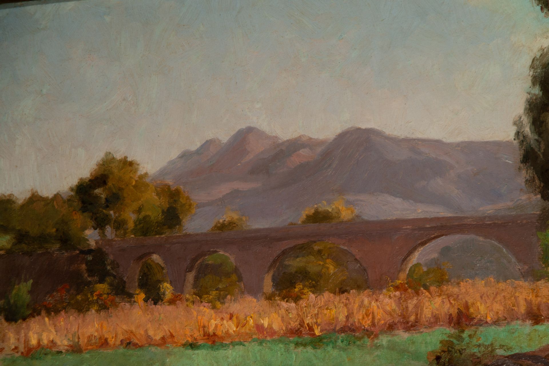 Landscape on panel, signed Fernando Galhano (1904-1995), 20th century Portuguese school - Image 4 of 6