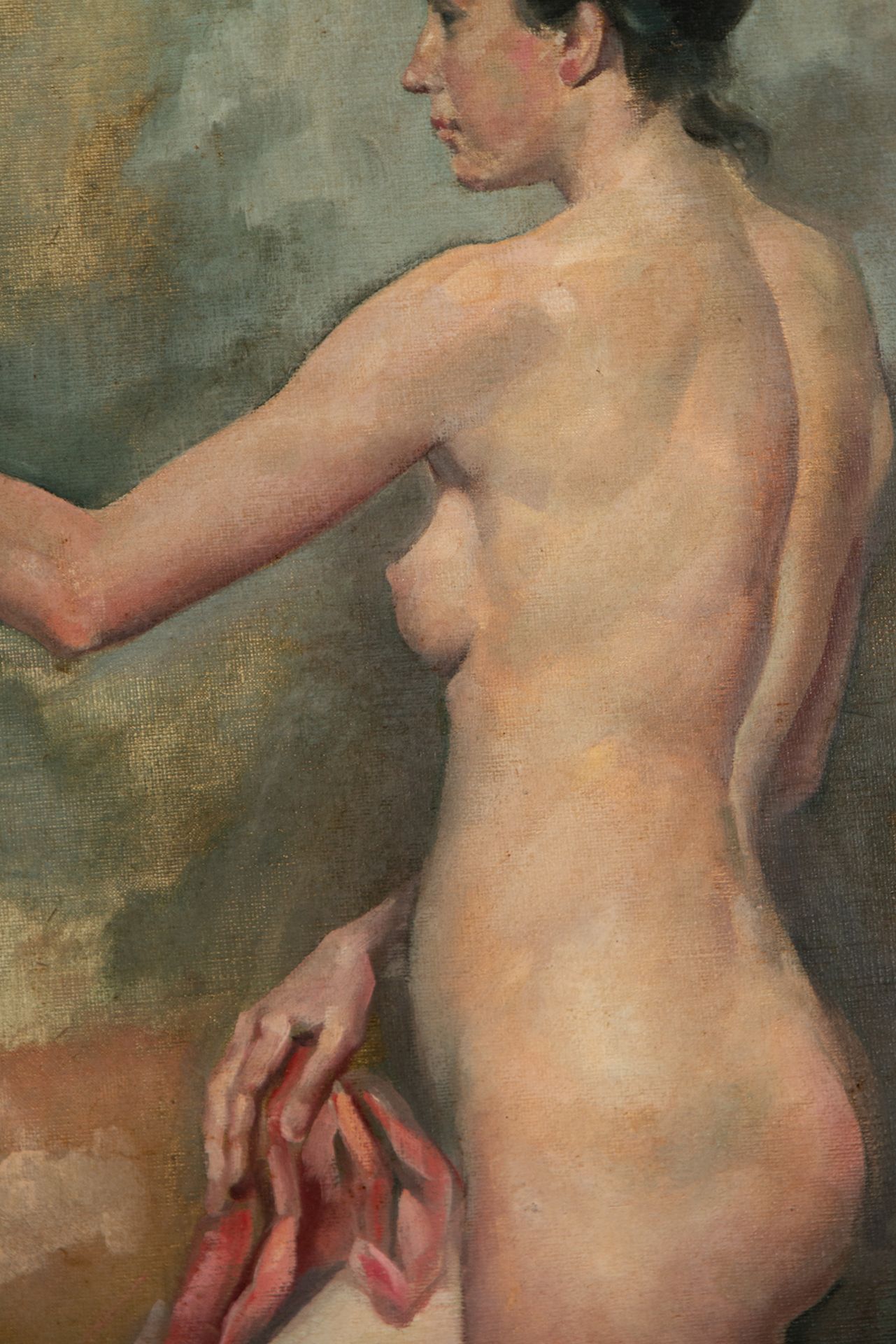 Nude Woman in Front of the Mirror, Leopoldo de Almeida, 20th century Portuguese school - Bild 5 aus 6