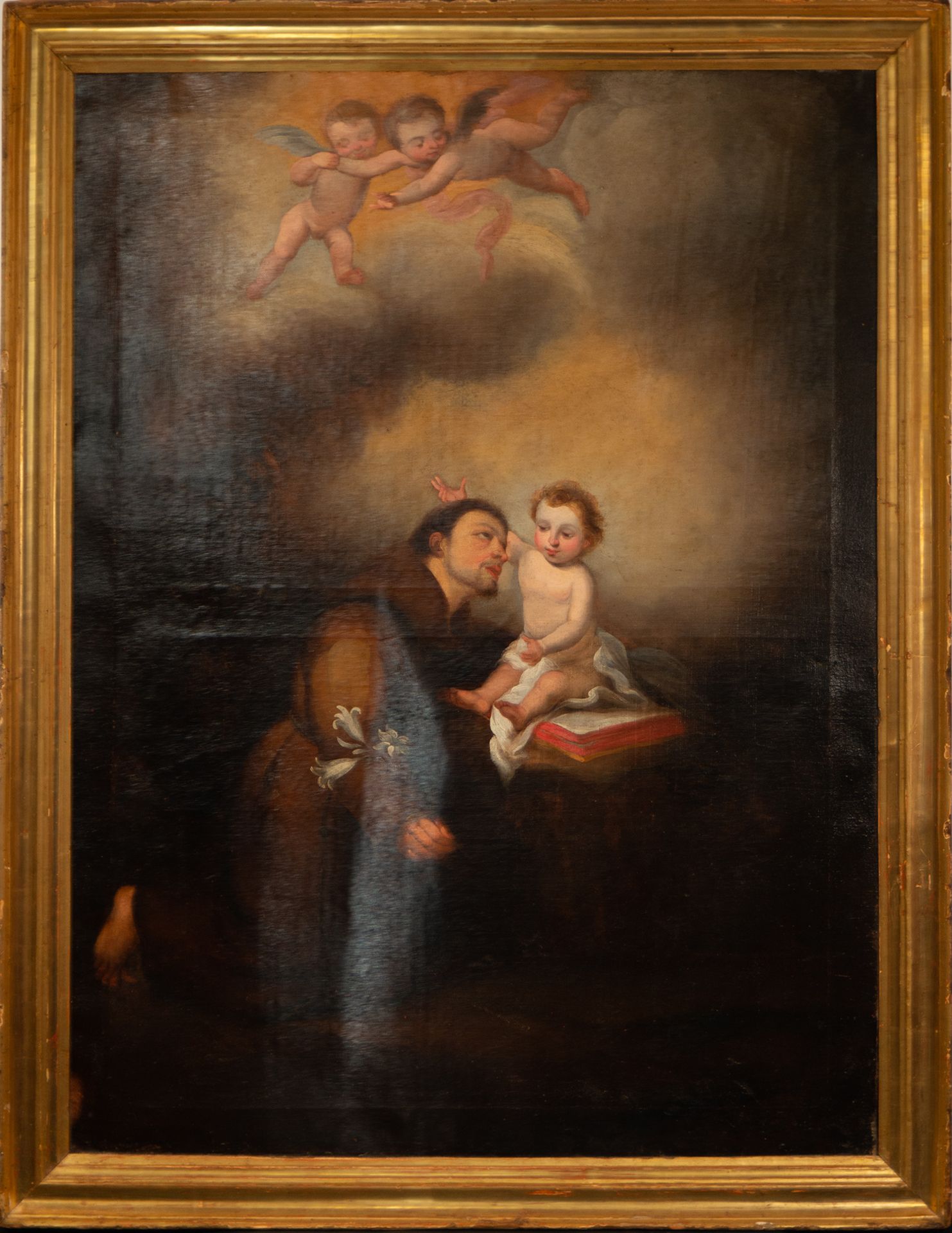 Saint Anthony of Padua with the Child Jesus, follower of Bartolomé Esteban Murillo, Sevillian school