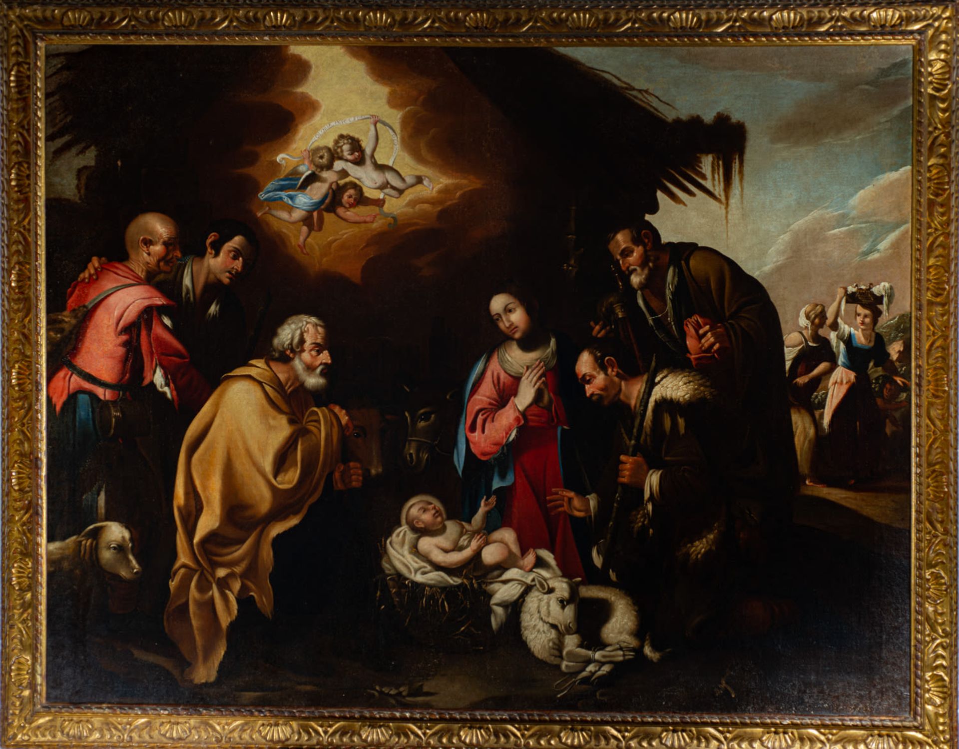 "The Adoration of the Shepherds", attributed to Antonio del Castillo y Saavedra (Córdoba, Spain, 161