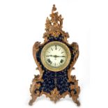 Louis XV style clock in gilt bronze and enamels, 19th century