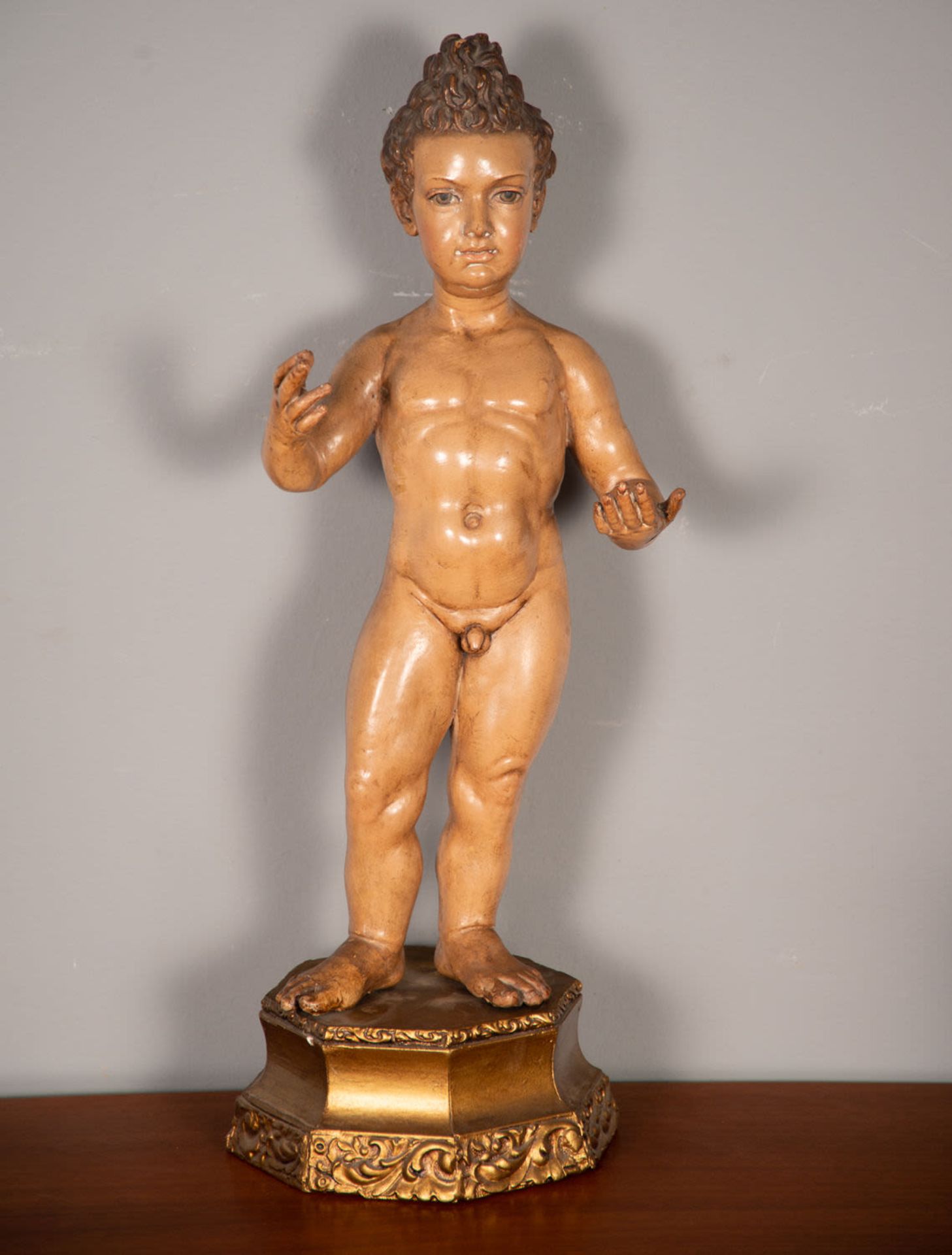 Enfant Jesus, Sevillian school of the 19th century, signed Pedro Navia y Campos