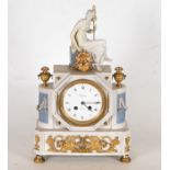 Empire Style Clock in Wedgwood porcelain and gilt bronze, 19th century French school