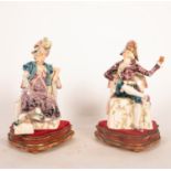 Pair of Noble Lady and Gentleman, Capodimonte Porcelain, Italian School, late 19th century