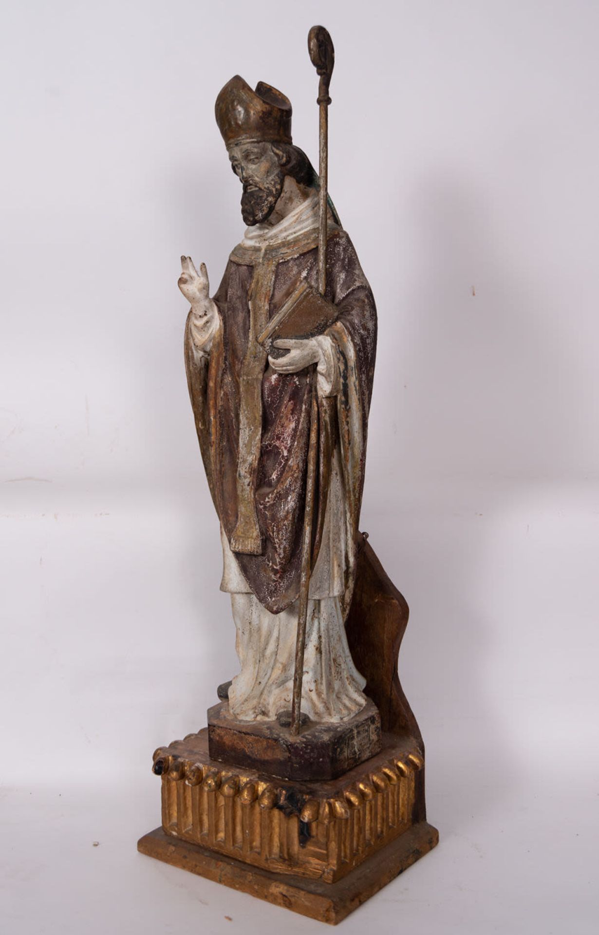 Saint Nicholas in polychrome iron, Spanish school of the 18th century - Bild 2 aus 4