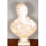 Bust of Queen Henrietta Maria in plaster, following Van Dyck models, European school of the 20th cen