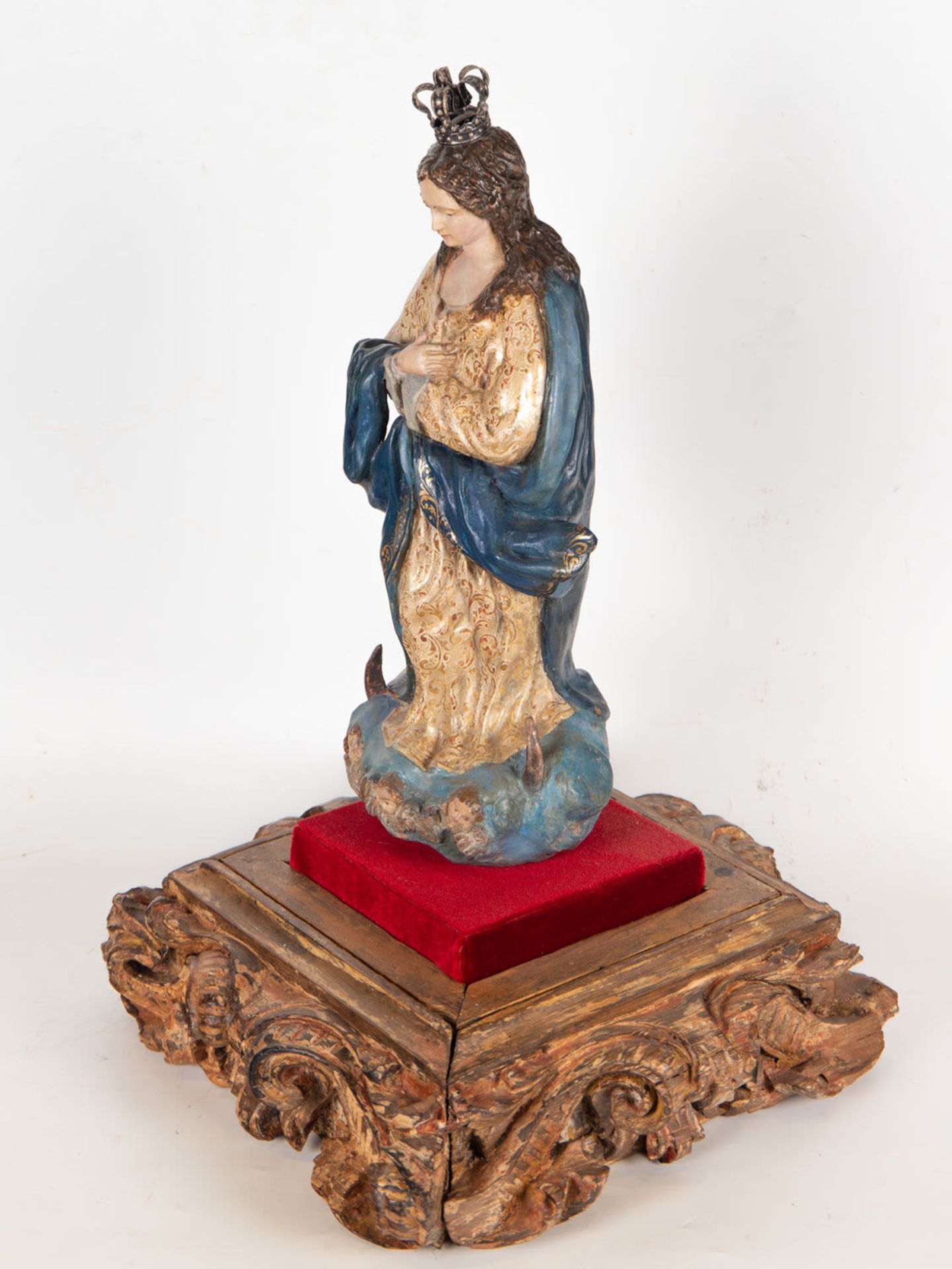 Immaculate Virgin in Terracotta with Silver Crown, 17th century Spanish school - Bild 6 aus 7