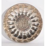 German silver tray with Heraldic Shield, XIX century