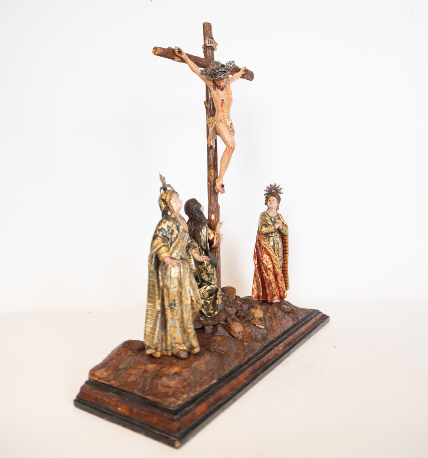 Exceptional Calvary in wood, possibly Guatemalan Colonial school from the beginning of the 18th cent - Bild 11 aus 11