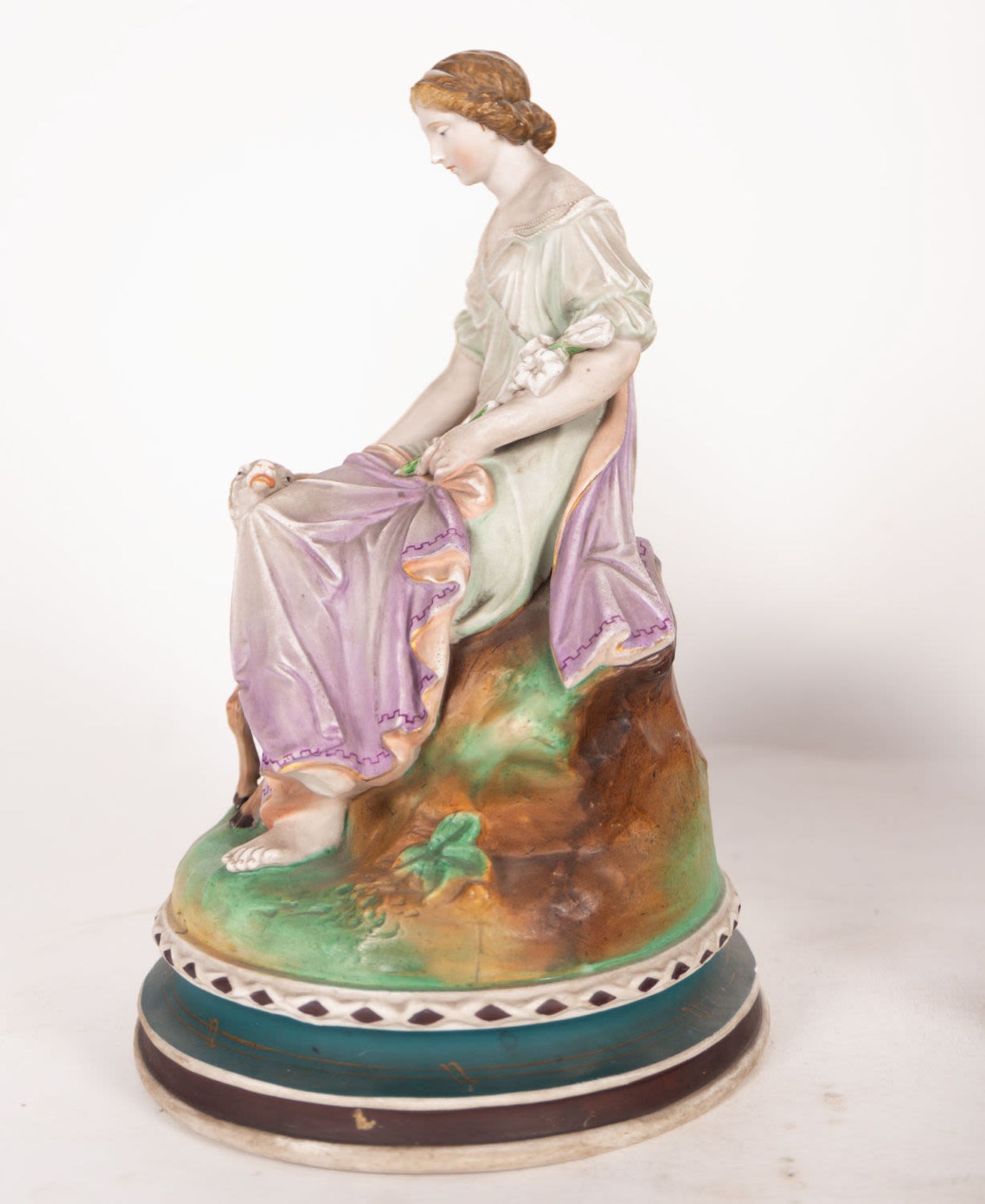 Pair of Shepherdesses in Biscuit Porcelain, Italian school of the late nineteenth century - Bild 8 aus 15