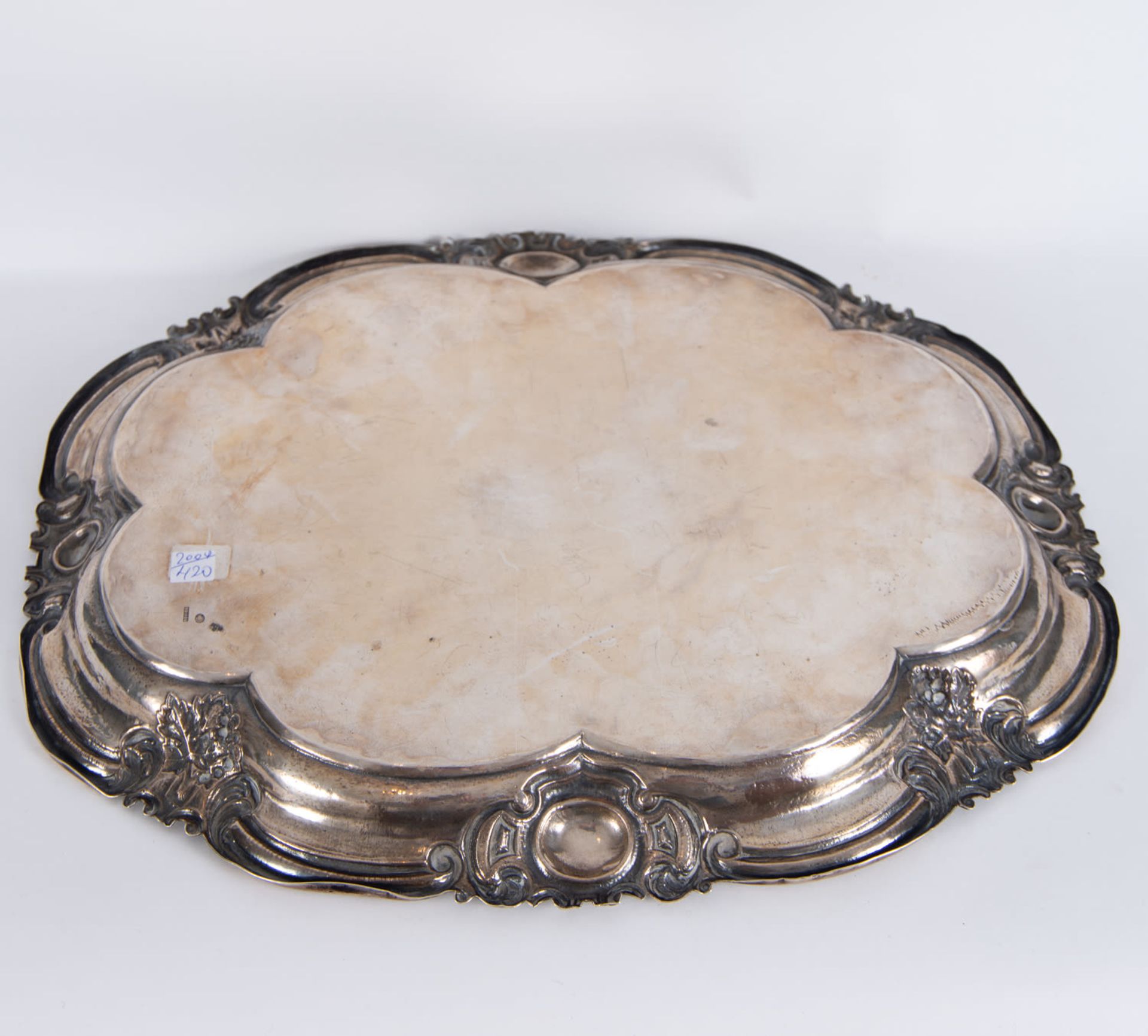 Silver tray, Barcelona marks, Rovira silversmith punches, 19th century - Bild 7 aus 8