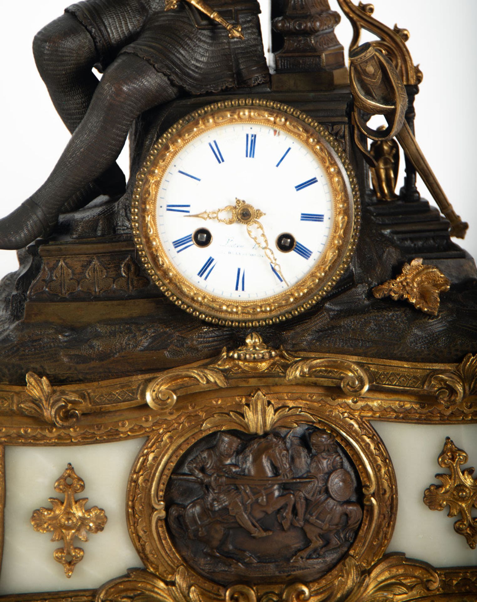 Gilt bronze clock Ferdinand the Catholic, 19th century - Image 2 of 10