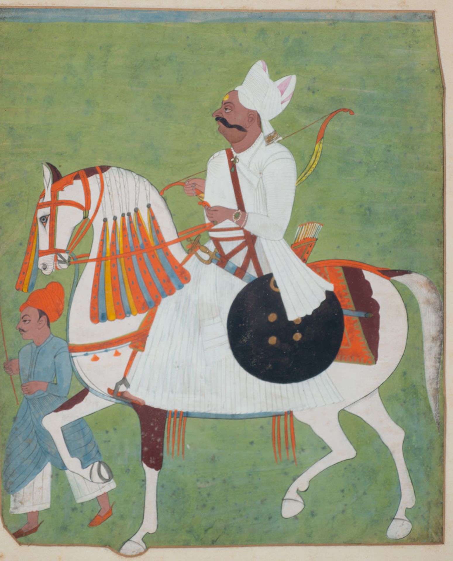 Portrait of Prince on Horseback, Rajasthan, India, possibly 18th - 19th century - Bild 2 aus 2