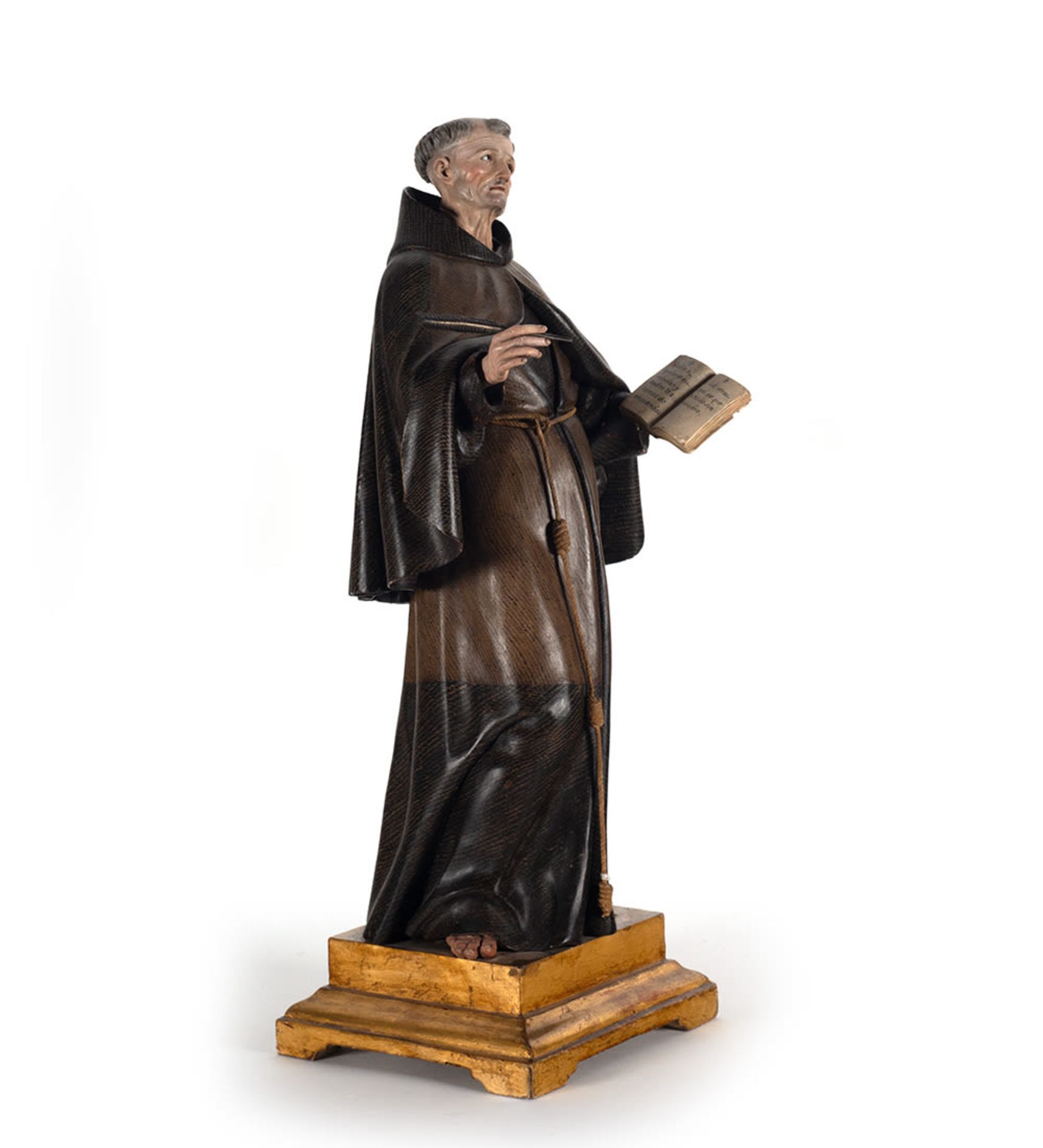 San Francis of Assisi , Granada school from the 17th century, attributed to José de Mora - Image 2 of 5