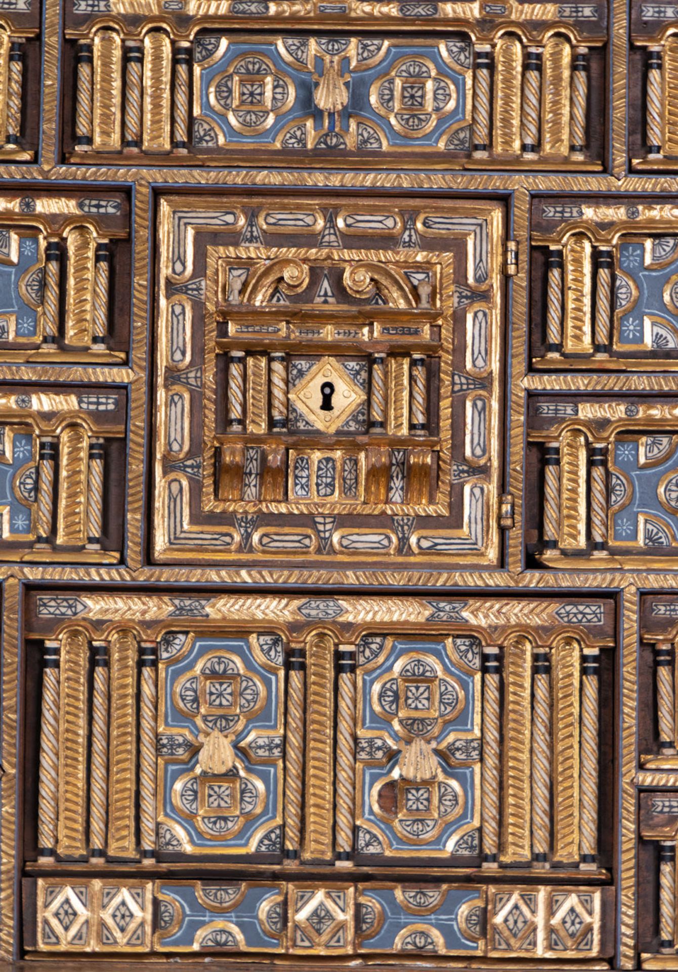 Exceptional Spanish Vargueno Cabinet complete with table, Toledo school of the 17th century - Image 9 of 26