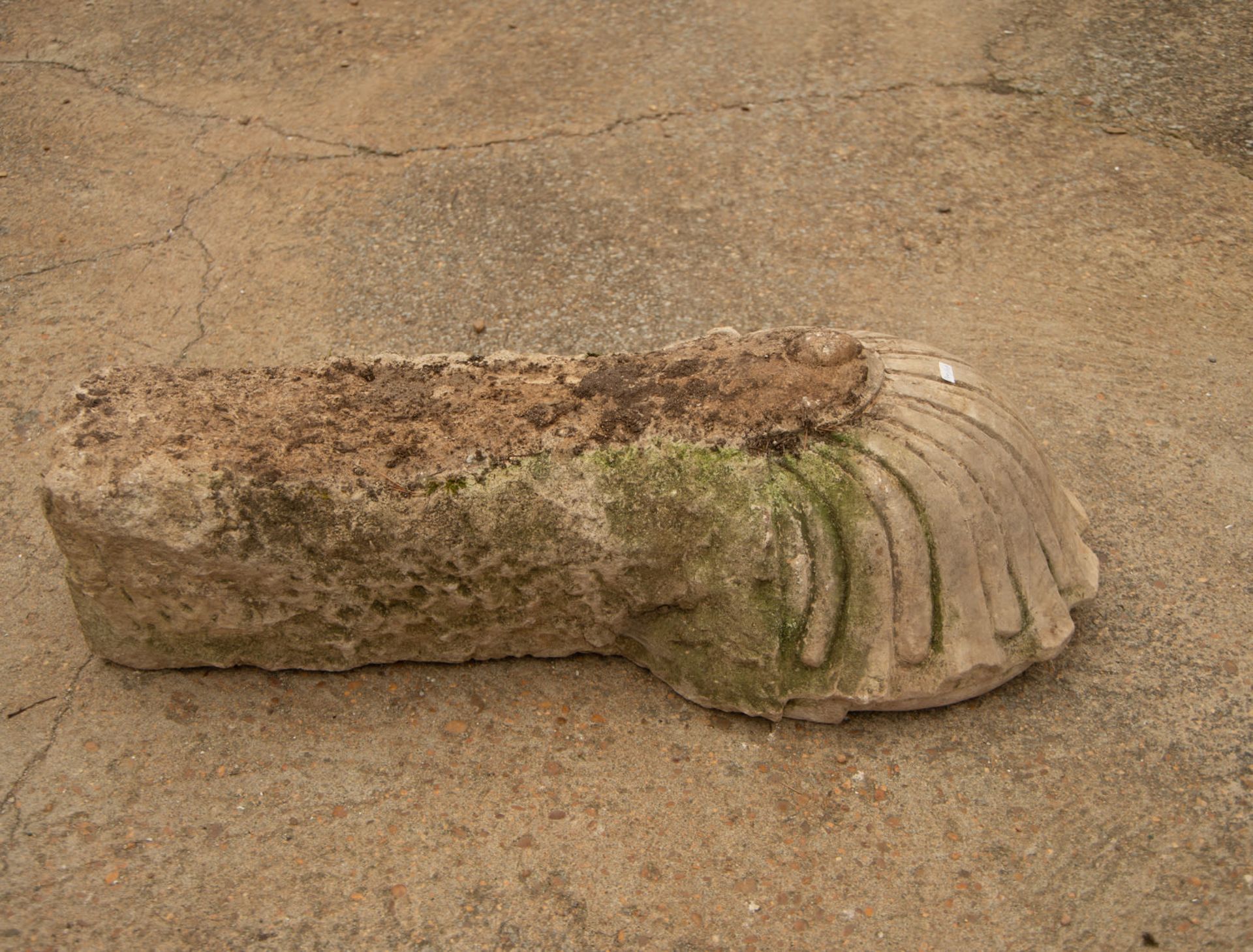 Holy water font in carved limestone, Spain, 16th century - Image 10 of 11