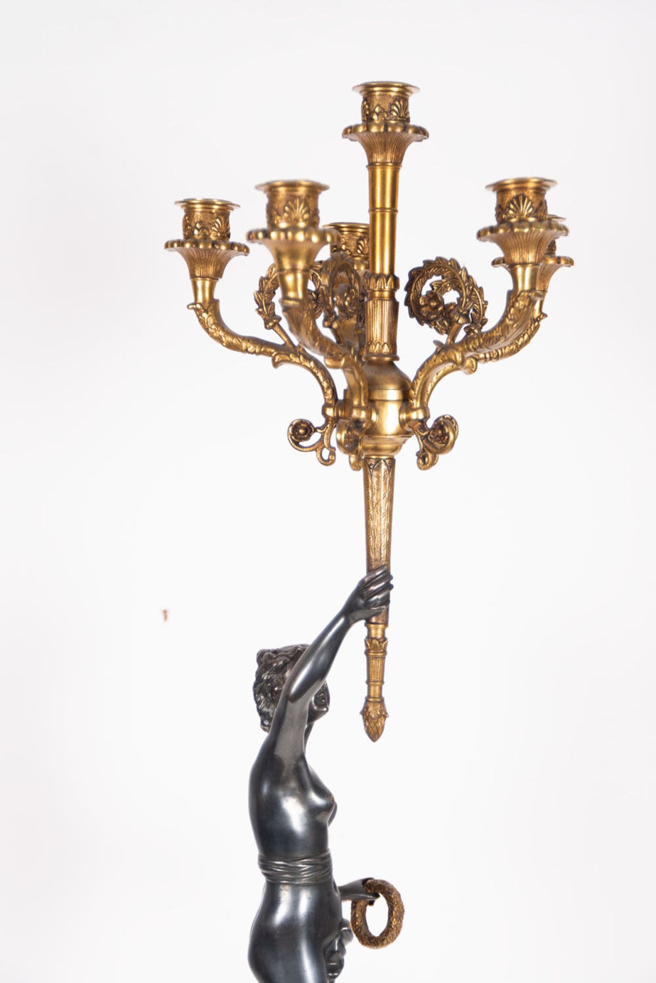 Pair of Large Bronze Candlesticks, 19th century French school - Bild 12 aus 23