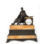 Empire style clock depicting Knight of the French Legion of Honor, 19th century