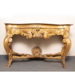 Important Rococo style wooden console, Italy, 18th - 19th centuries