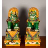 Pair of Foo lions, Chinese school of the 19th - 20th centuries