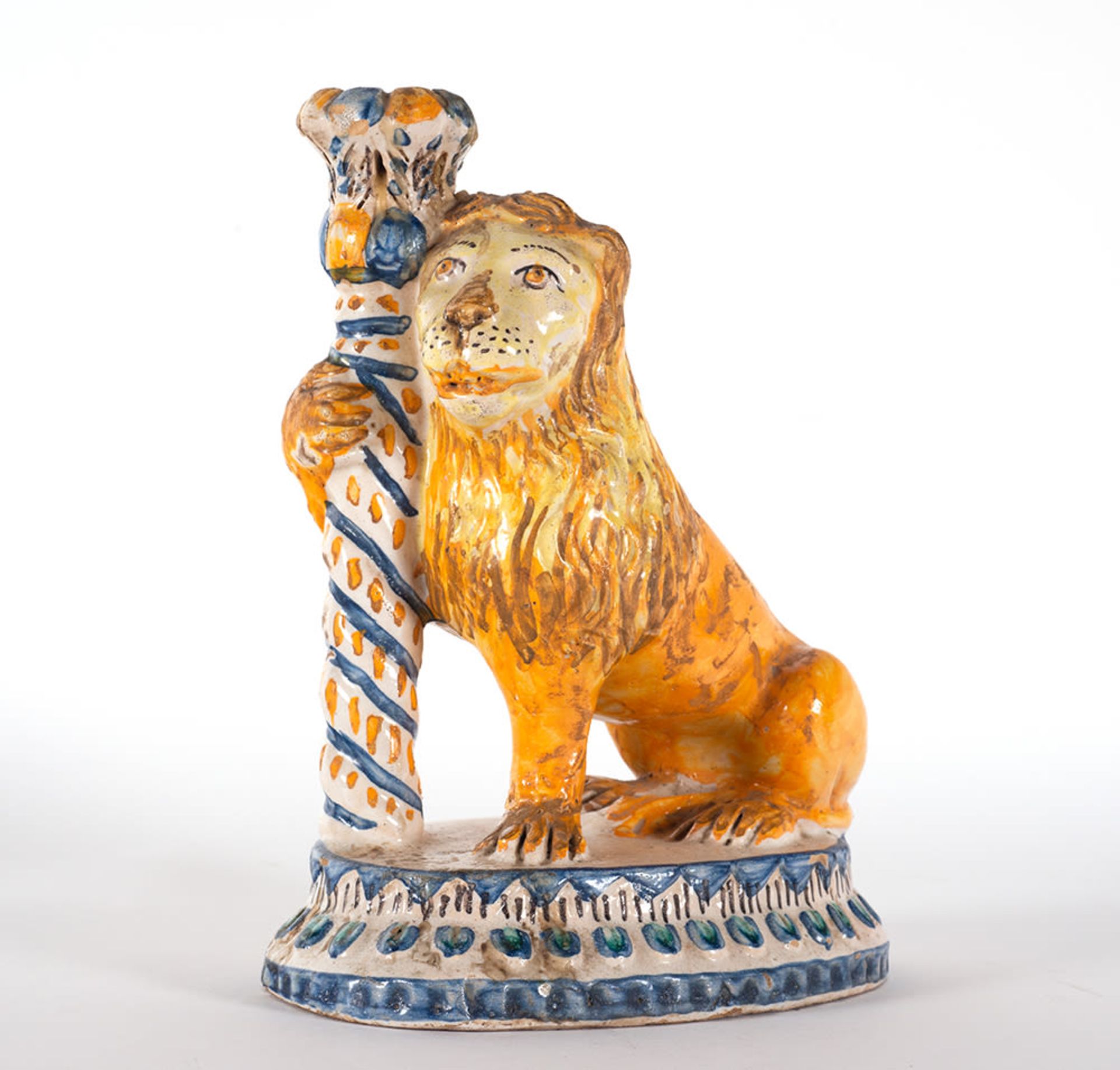 Rare ceramic lion from Talavera, Spain, 18th century