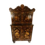 Important Cantonese Commode in lacquered, gilt and polychrome wood, Cantonese work for export, China