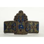 Important buckle in bronze and enamel with semi-precious stones, Russia or Armenia, 18th century