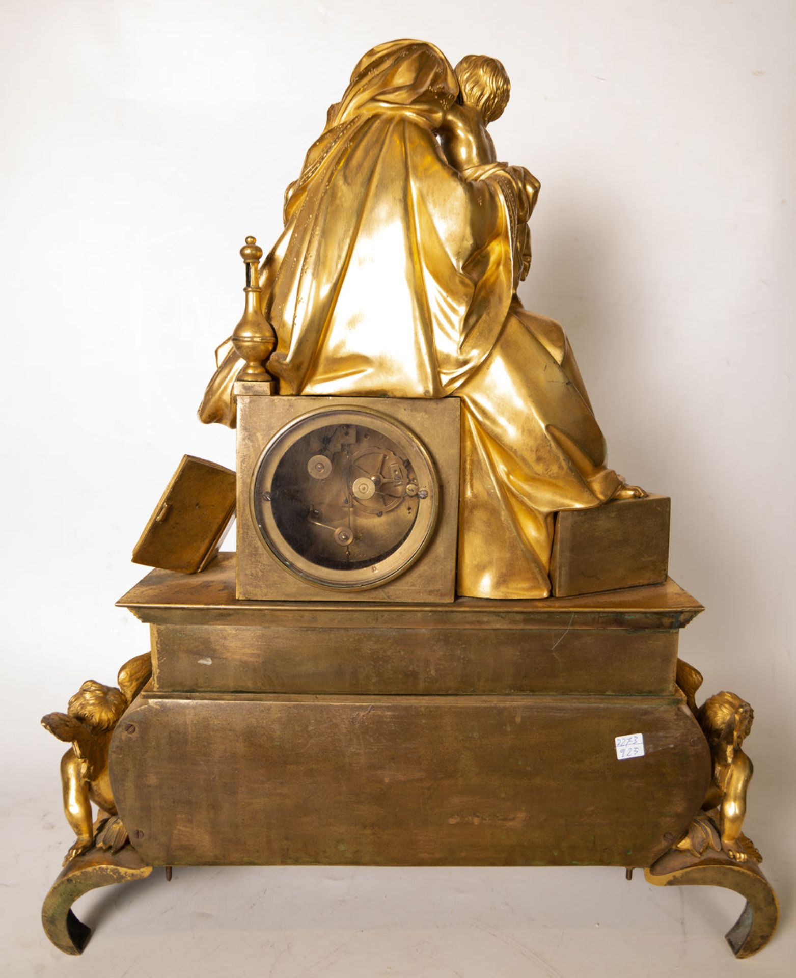 Clock in gilt bronze, with motif of Virgin with Child, French school of the 19th century, Charles X  - Image 9 of 9