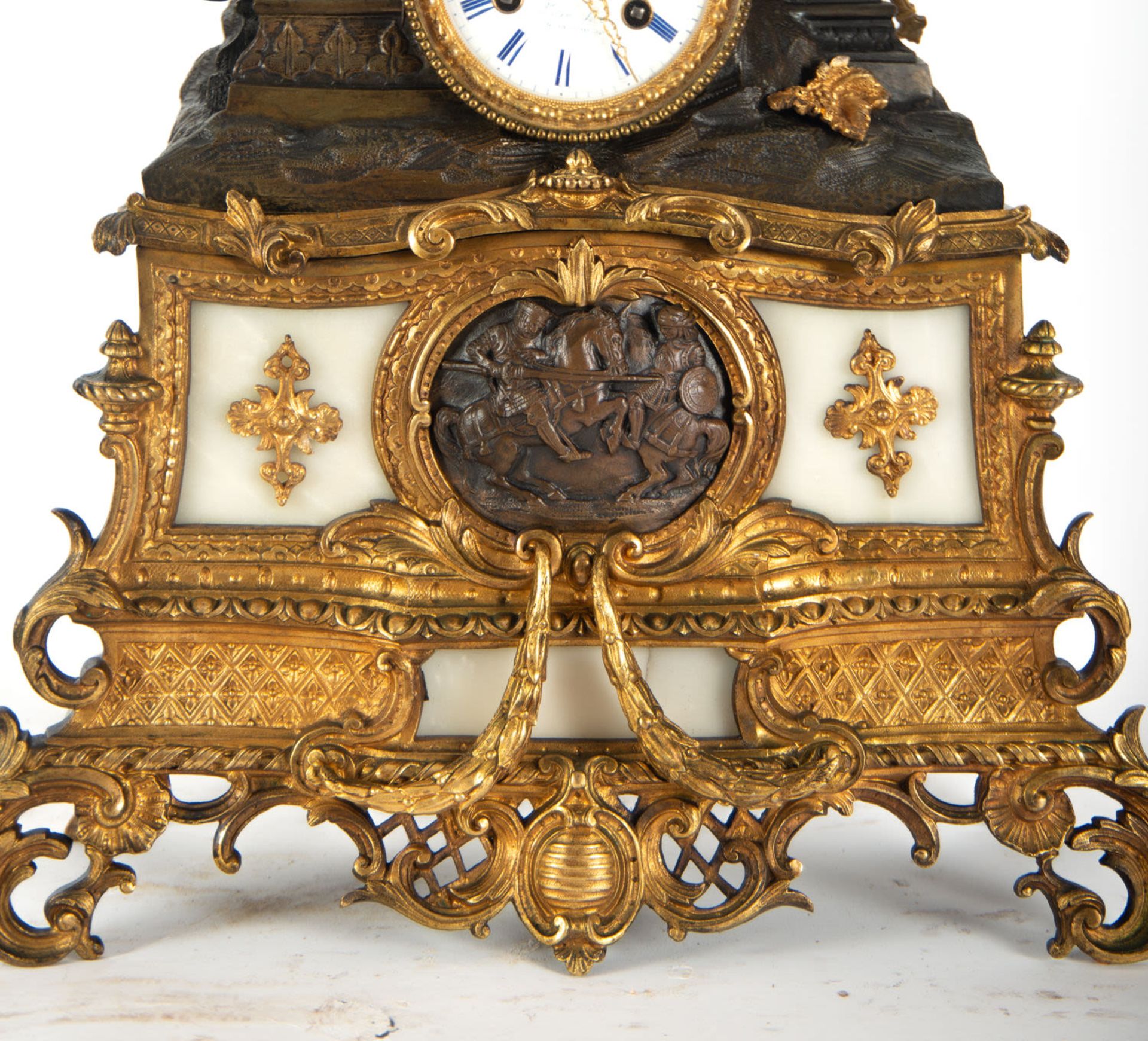Gilt bronze clock Ferdinand the Catholic, 19th century - Image 4 of 10