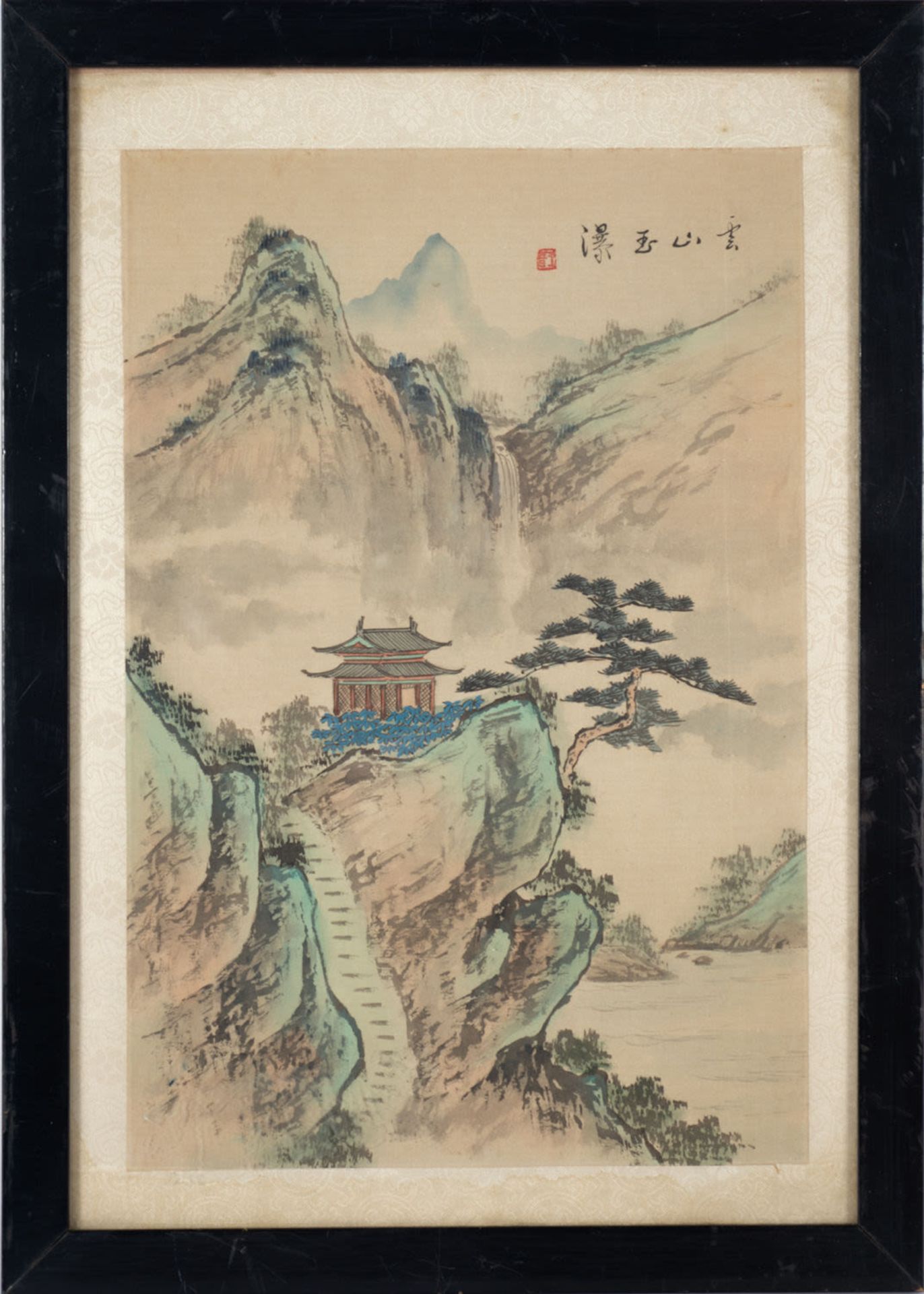 Landscape with waterfall, Chinese school of the 20th century