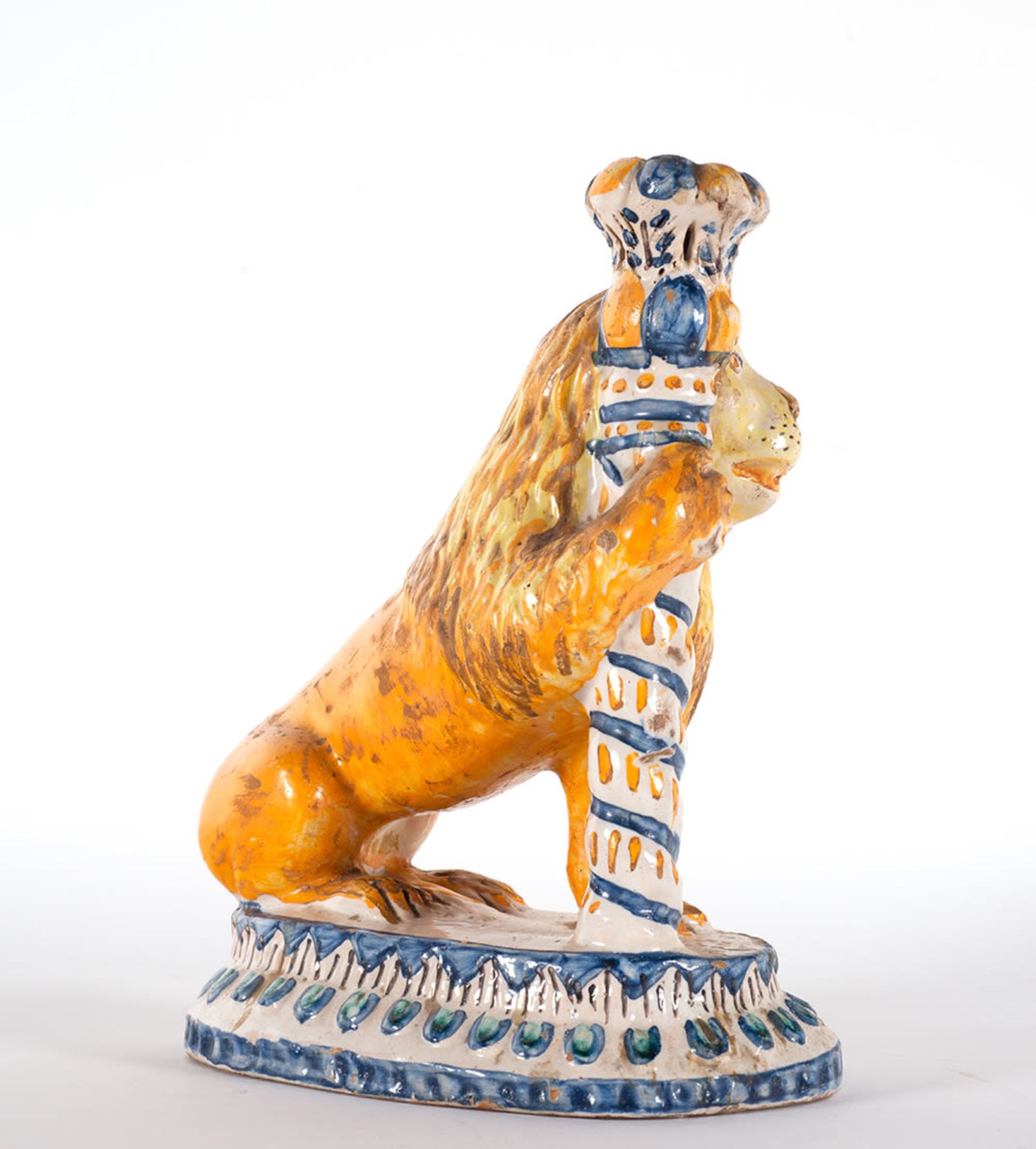 Rare ceramic lion from Talavera, Spain, 18th century - Bild 2 aus 3