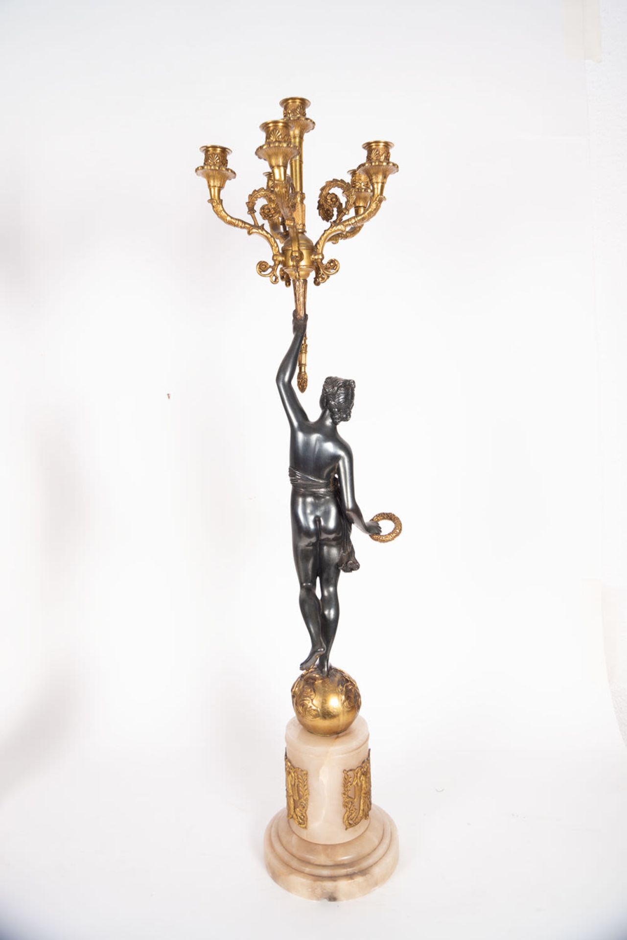 Pair of Large Bronze Candlesticks, 19th century French school - Bild 6 aus 23