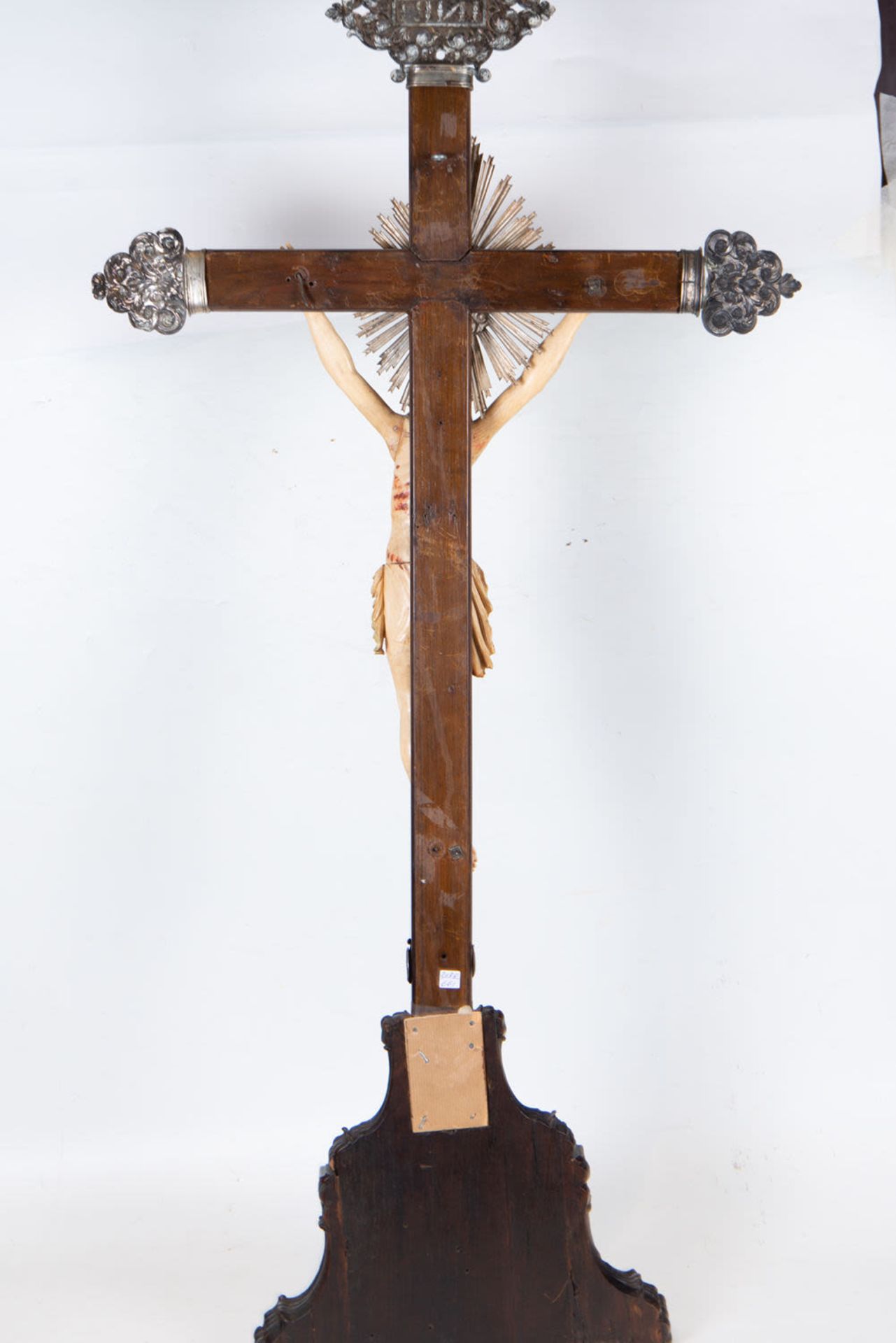 Indo Portuguese Crucifix in Rosewood, Silver and Ivory, 17th century - Bild 8 aus 8