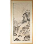 Large Landscape Scene with Waterfall, 20th Century Chinese School