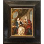 Couple of Nobles with a Maid, possibly New Spain colonial school from the 18th century