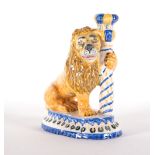 Ceramic lion from Talavera, Spain, possibly Ruiz de Luna, 19th - 20th century