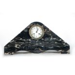 Art Deco Black Marble Mantel Clock, 1930s-1940s