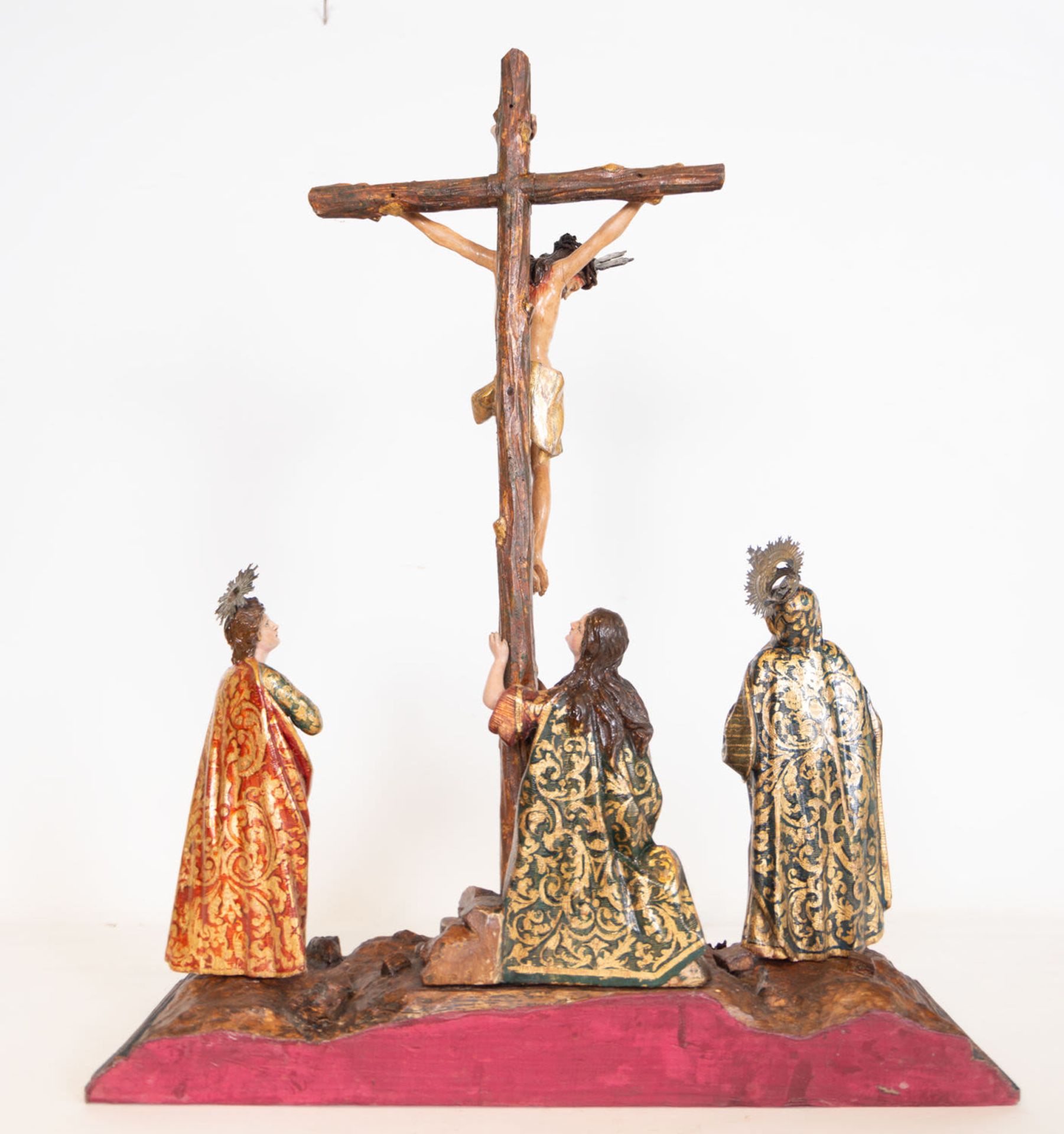 Exceptional Calvary in wood, possibly Guatemalan Colonial school from the beginning of the 18th cent - Bild 3 aus 11