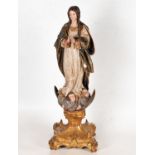 Immaculate Virgin in wood, Sevillian school of the 17th century, circle of Juan Martínez Montañés (A