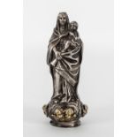 Virgin with Child. Silver figure possibly belonging to a requesting plate, 17th century.