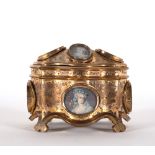 French jewelery box in gilded silver from the 18th century, Louis XV period