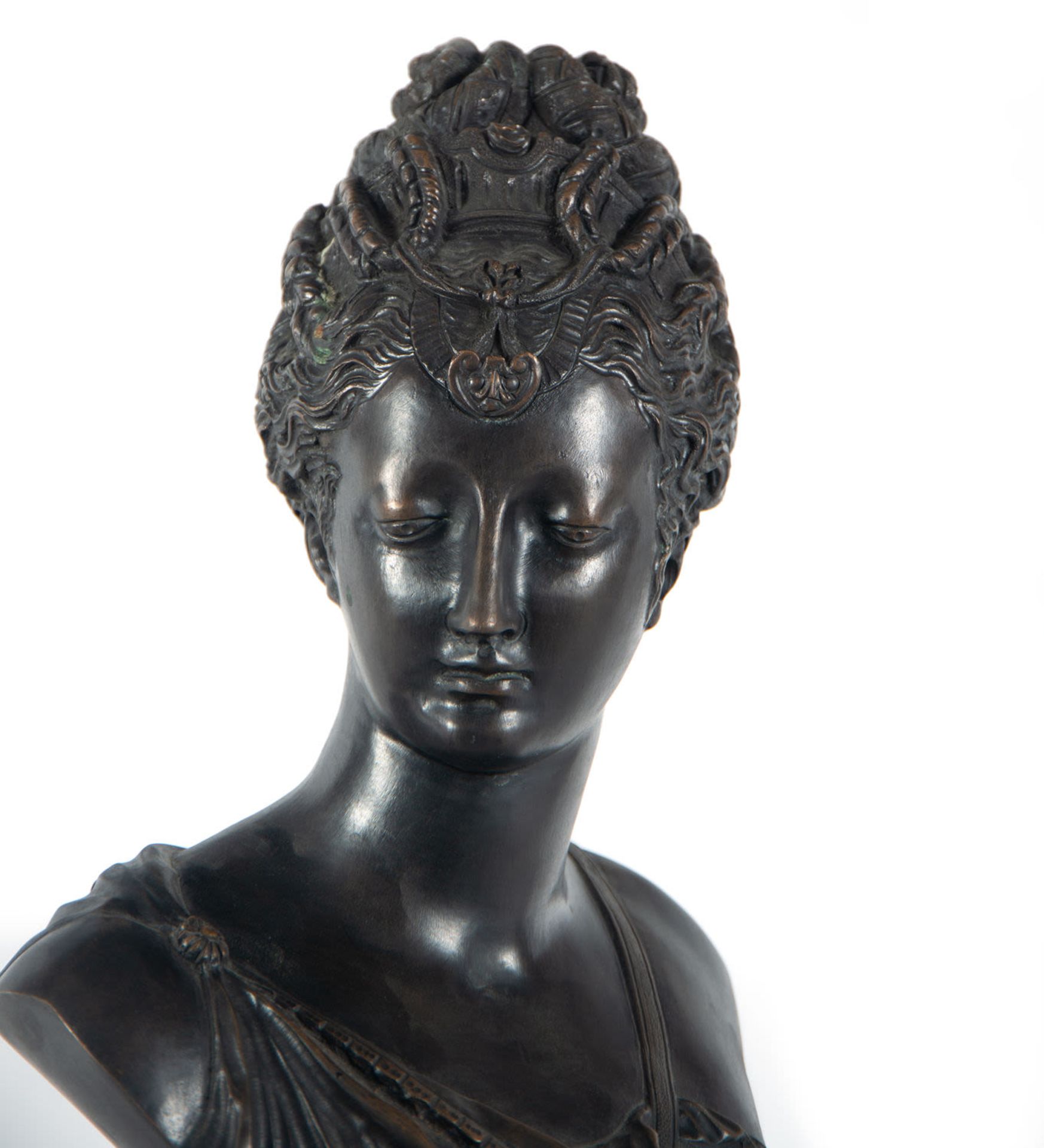 Bust of a lady in bronze. 19th - 20th centuries - Bild 2 aus 6
