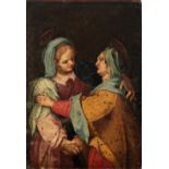 Italian school of the 17th century. The Visitation. Oil on panel. Vallicella, Rome. 27 x 19 cm.