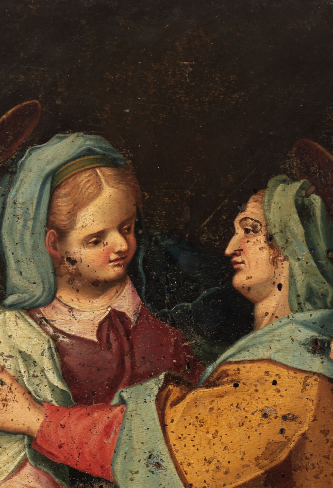 Italian school of the 17th century. The Visitation. Oil on panel. Vallicella, Rome. 27 x 19 cm. - Bild 2 aus 3