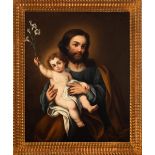 St. Joseph with Child Jesus, possibly Quito colonial school, 18th century